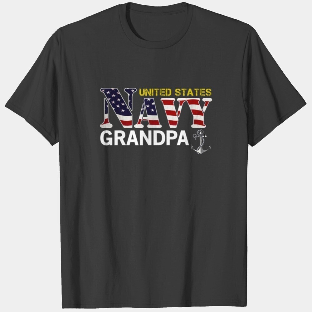 Proud Navy Grandpa Shirt Hip Hop 90S Retro Tshirt